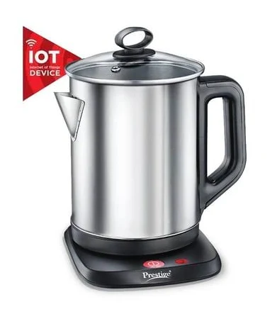 Prestige Silver Stainless steel Electric Kettle with Concealed Element 1.7L
